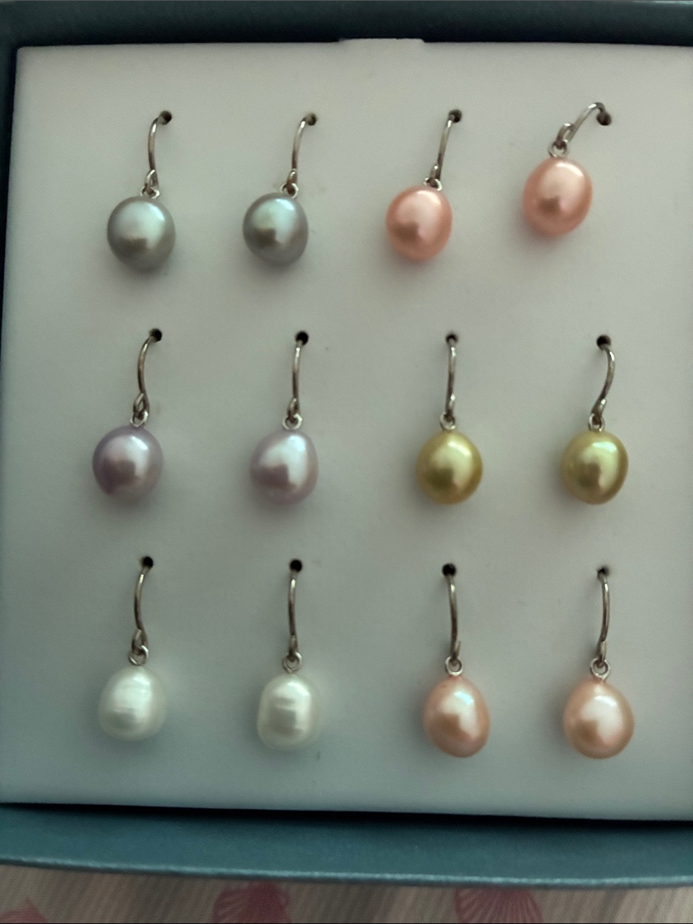 Aura Pastel Mixed Pearl Drop Earring Set